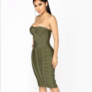 Olive green bandage dress